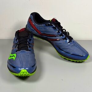 Saucony Blue and Green Kilkenny XC7 Spikes Track Running Shoes Men’s 10.5